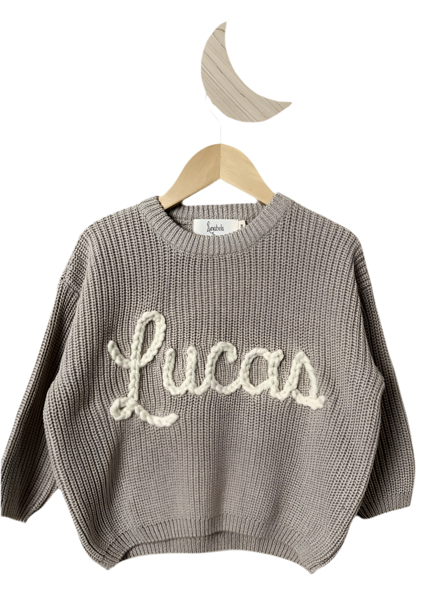 Latte Personalized Oversized Knit Sweater