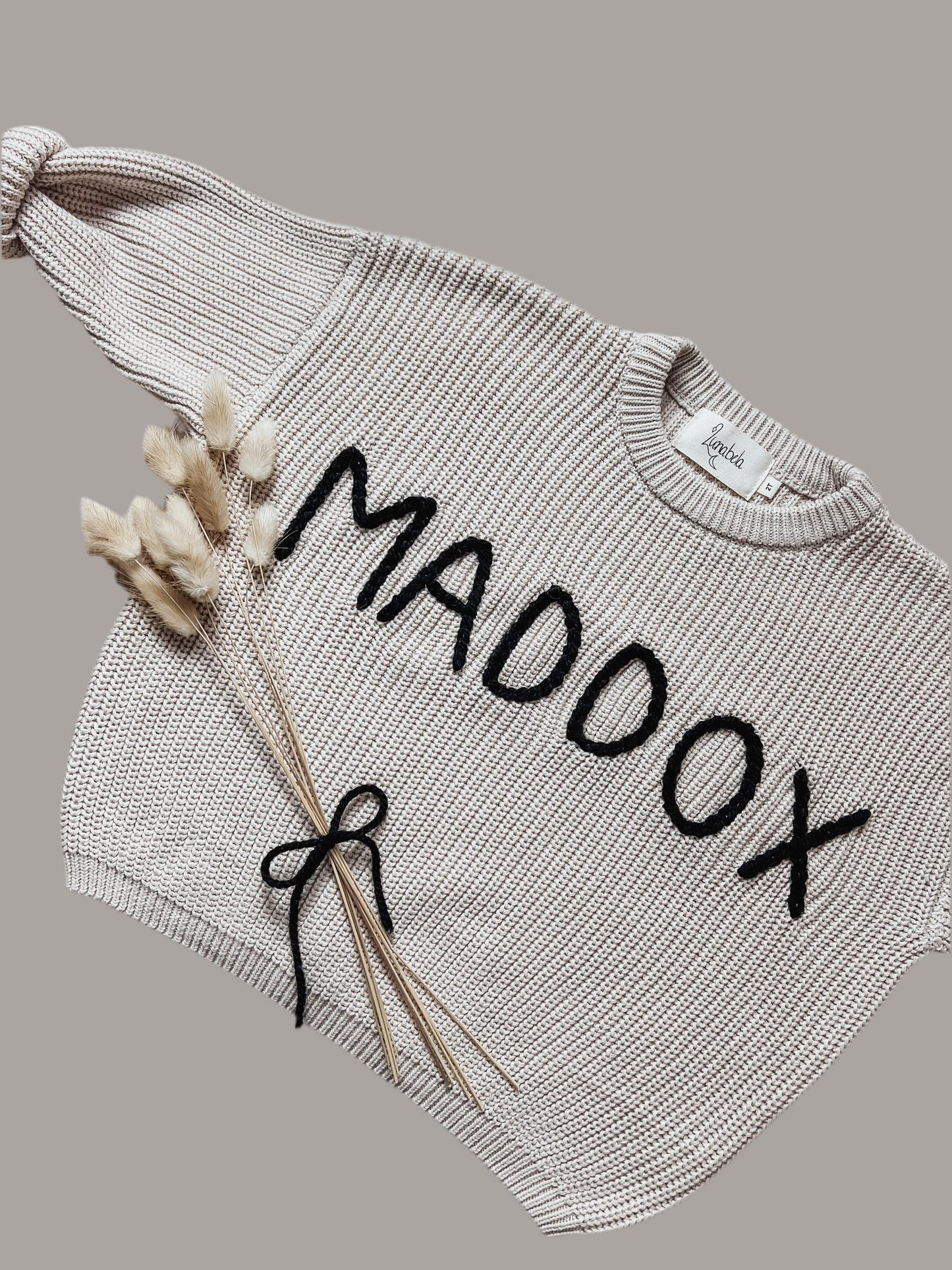 Oat Milk Personalized Oversized Knit Sweater