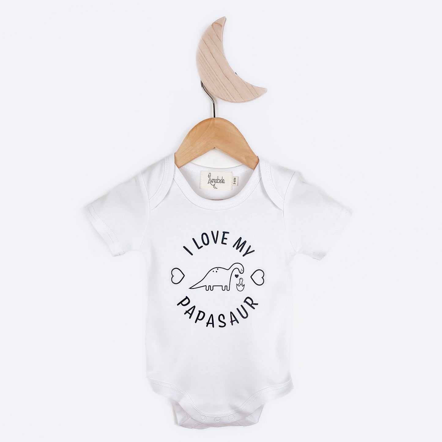 I ♥ My Papasaur Bodysuit-White/Pink