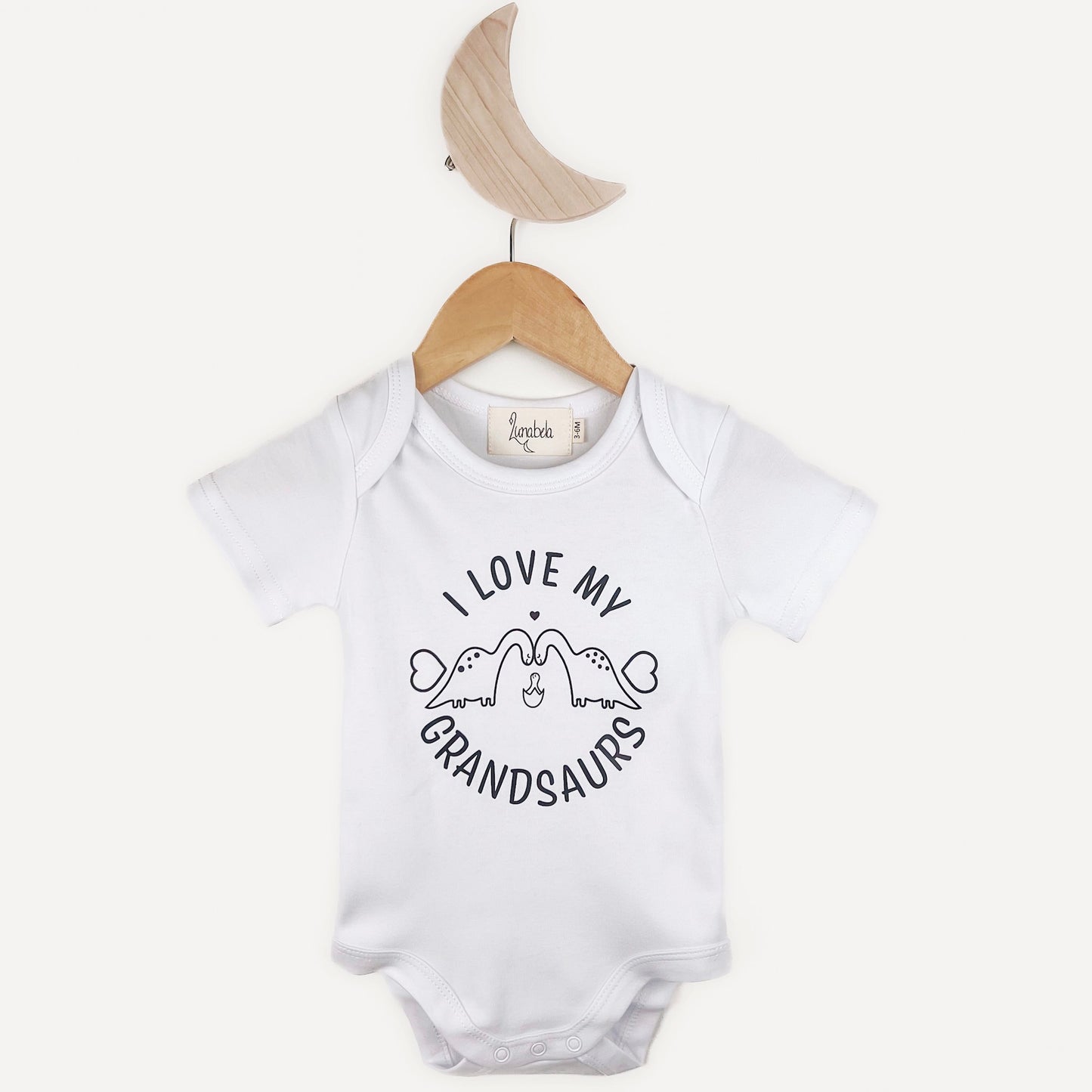 I ♥ My Grandsaur Bodysuit-White/Pink