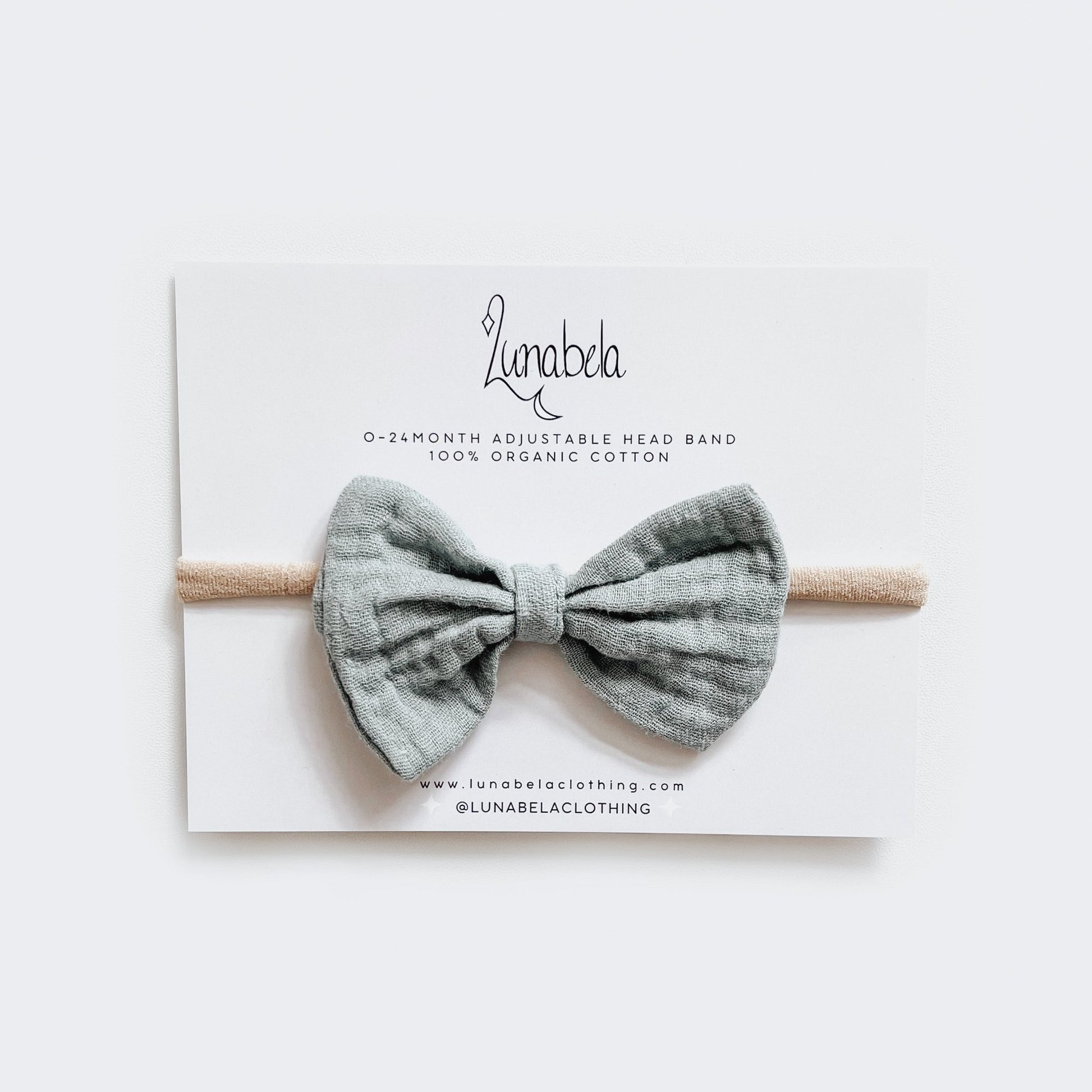 Organic Muslin Bow Headband - Lunabela