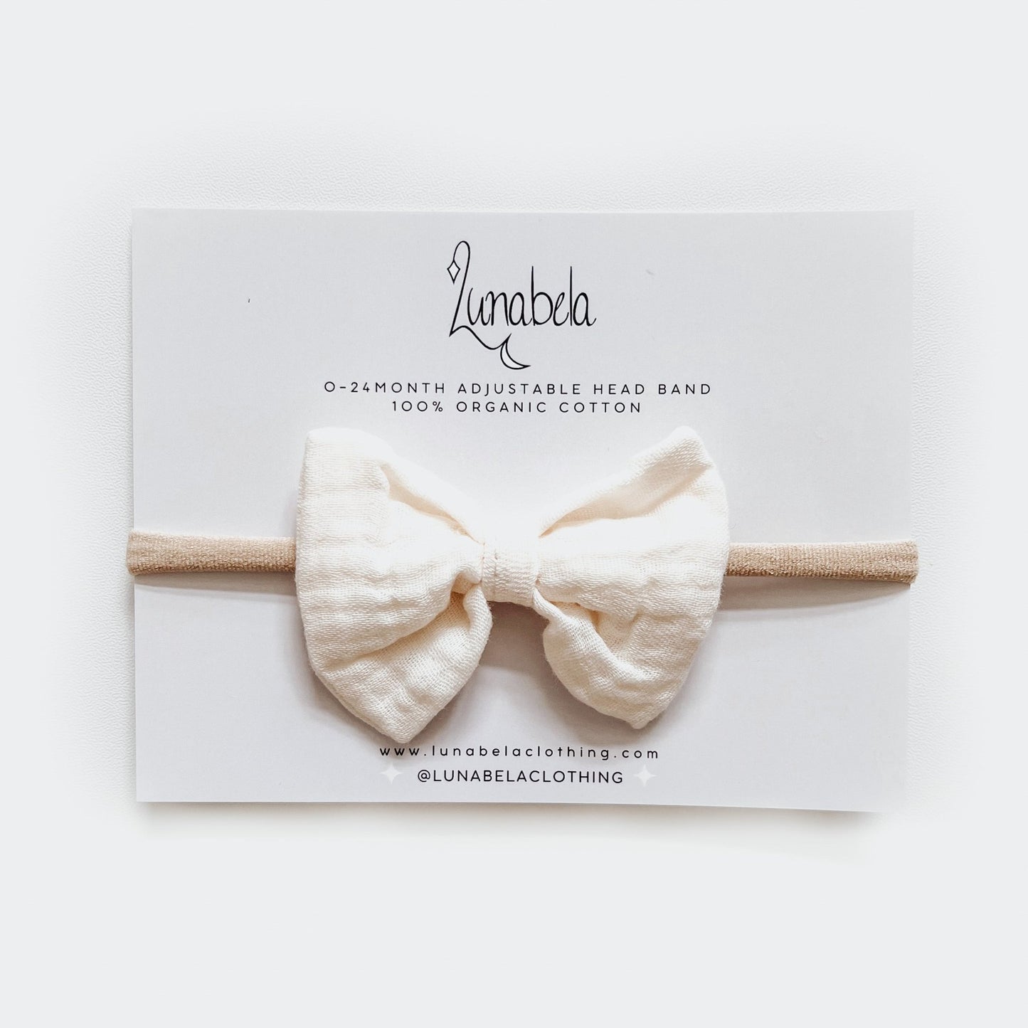 Organic Muslin Bow Headband - Lunabela