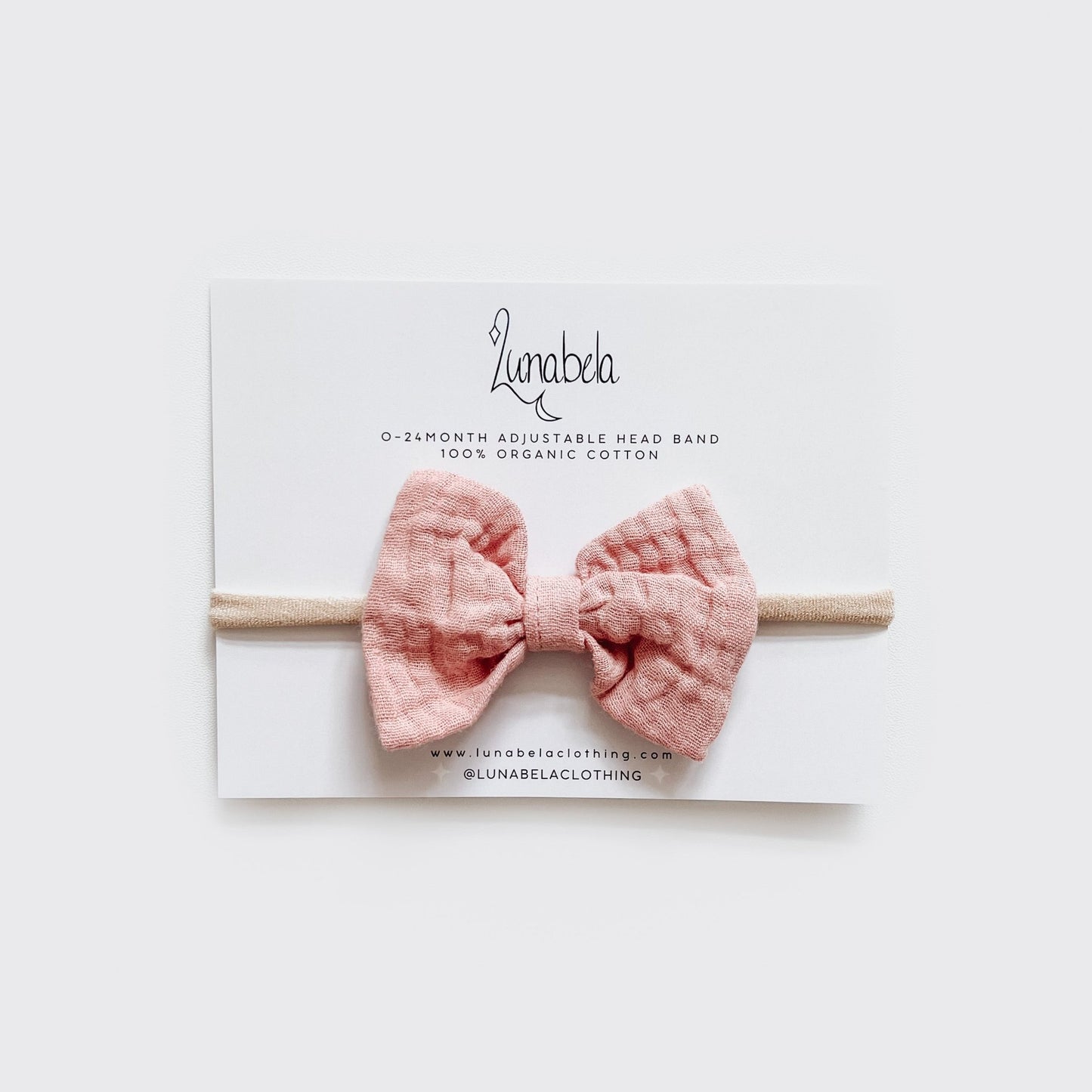 Organic Muslin Bow Headband - Lunabela